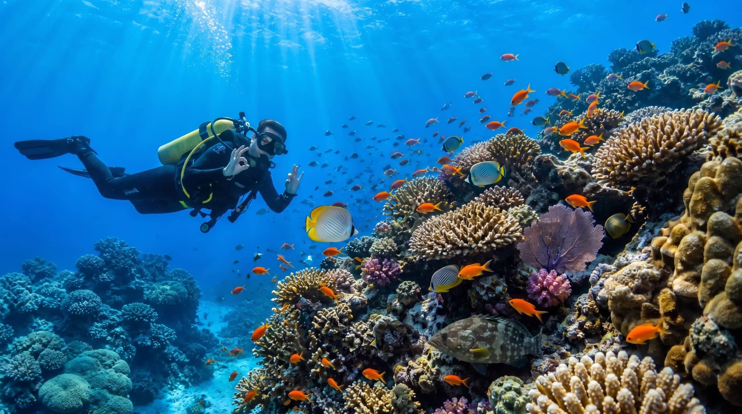 Carless Reef diving Hurghada pristine offshore reef north south plateau table corals Napoleon