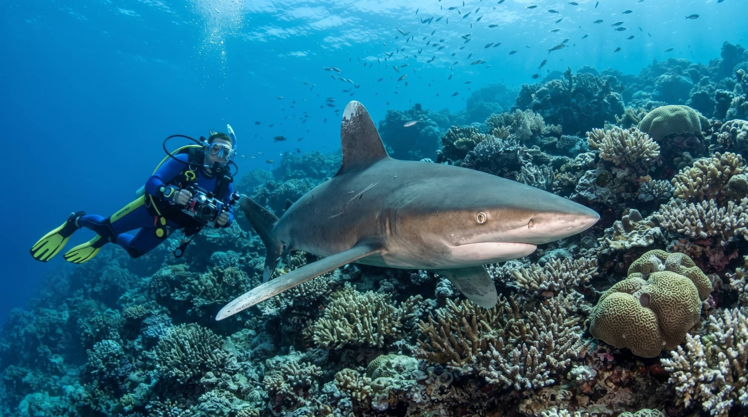 Elphinstone Reef diving Marsa Alam shark wall oceanic whitetip hammerhead