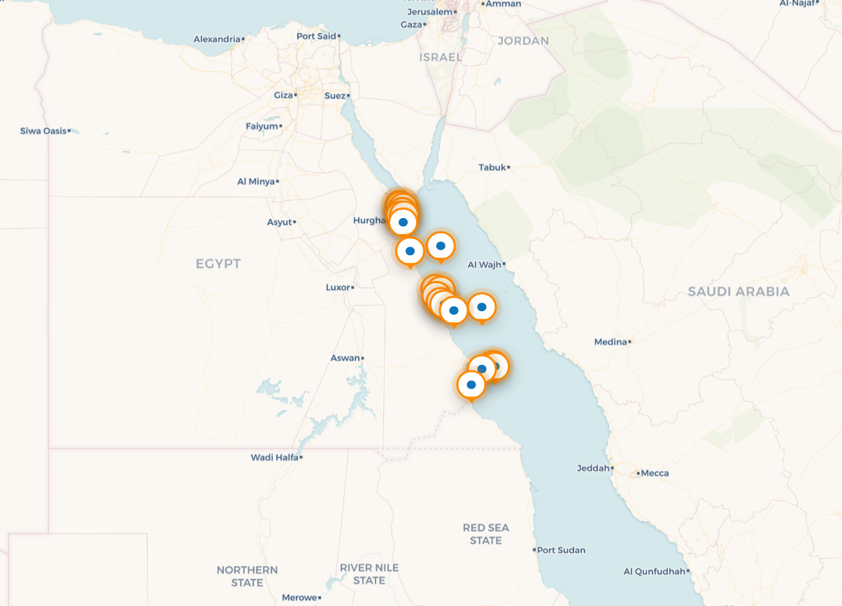 Red Sea Interactive Dive Map - Grace Travel