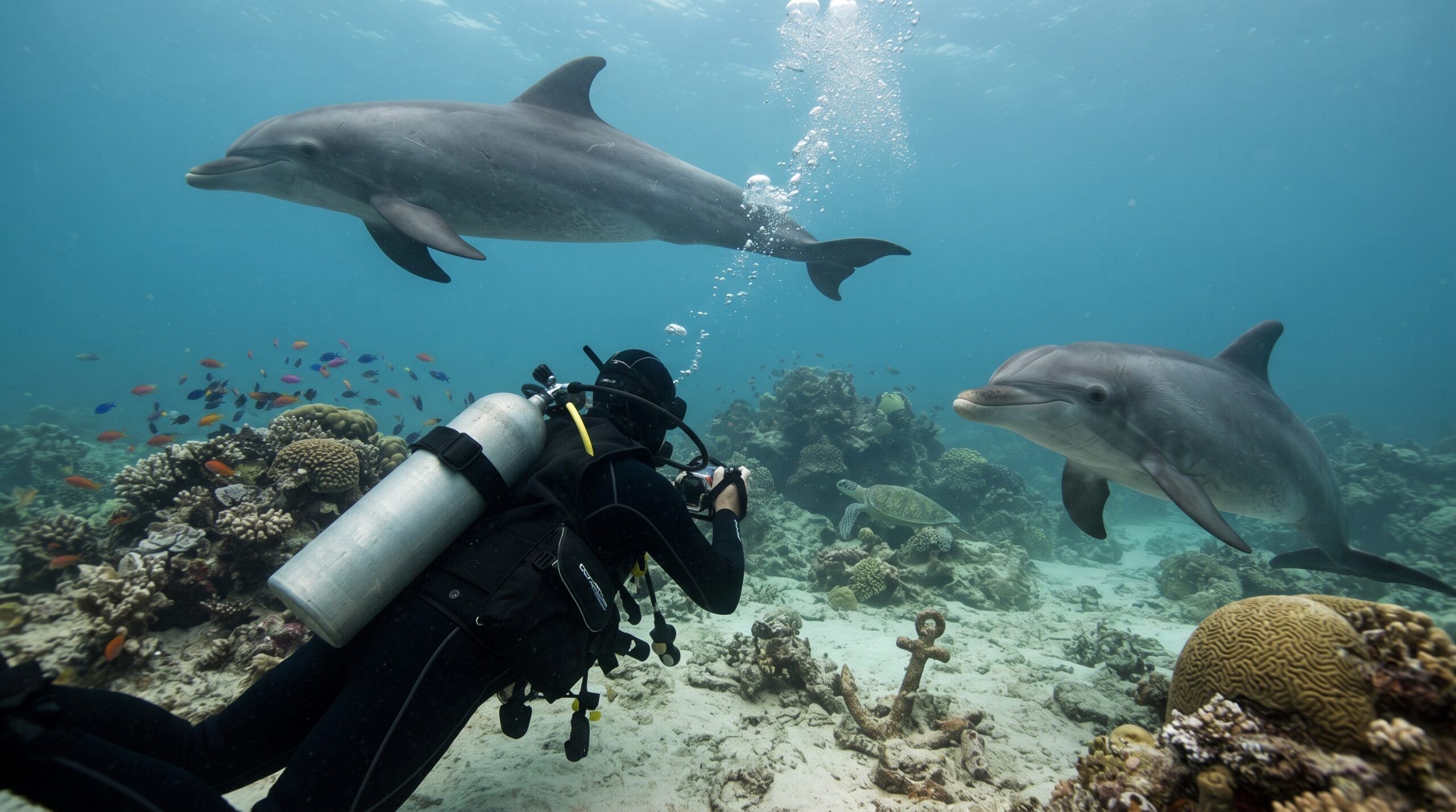 Shaab El Erg diving Hurghada Dolphin House spinner dolphins horseshoe reef