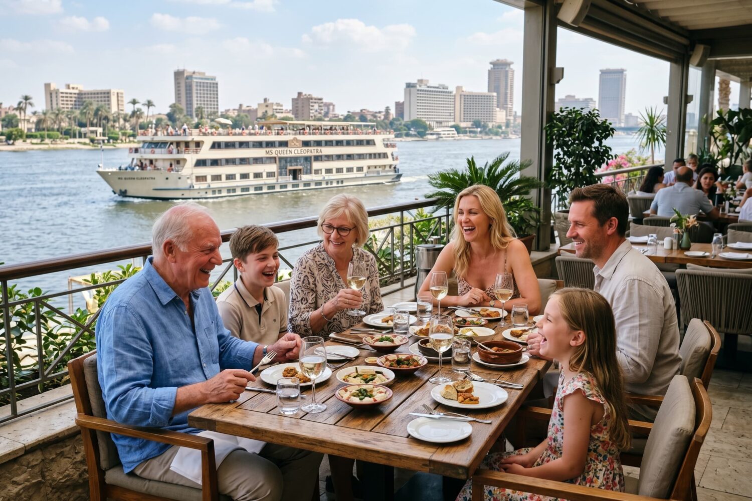 Having lunch on the Nile